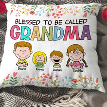 Load image into Gallery viewer, Personalized Cartoon Grandkids Pillow - Blessed To Be Called Grandma
