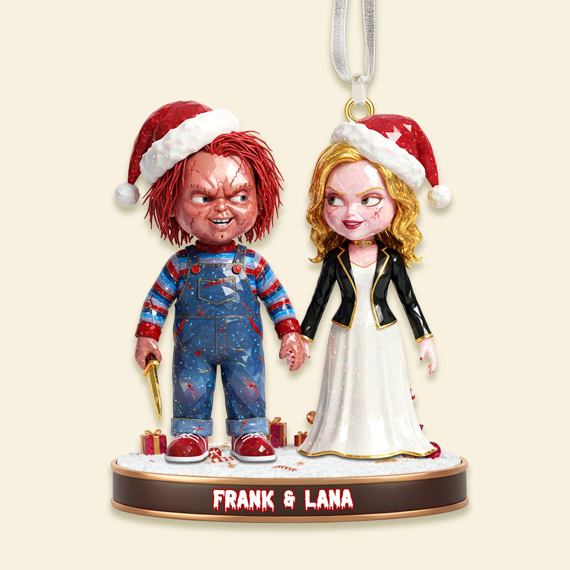 Horror Couple Ornament - Unique Personalized Gift for Couples this Christmas Ornament PopCulturePrints