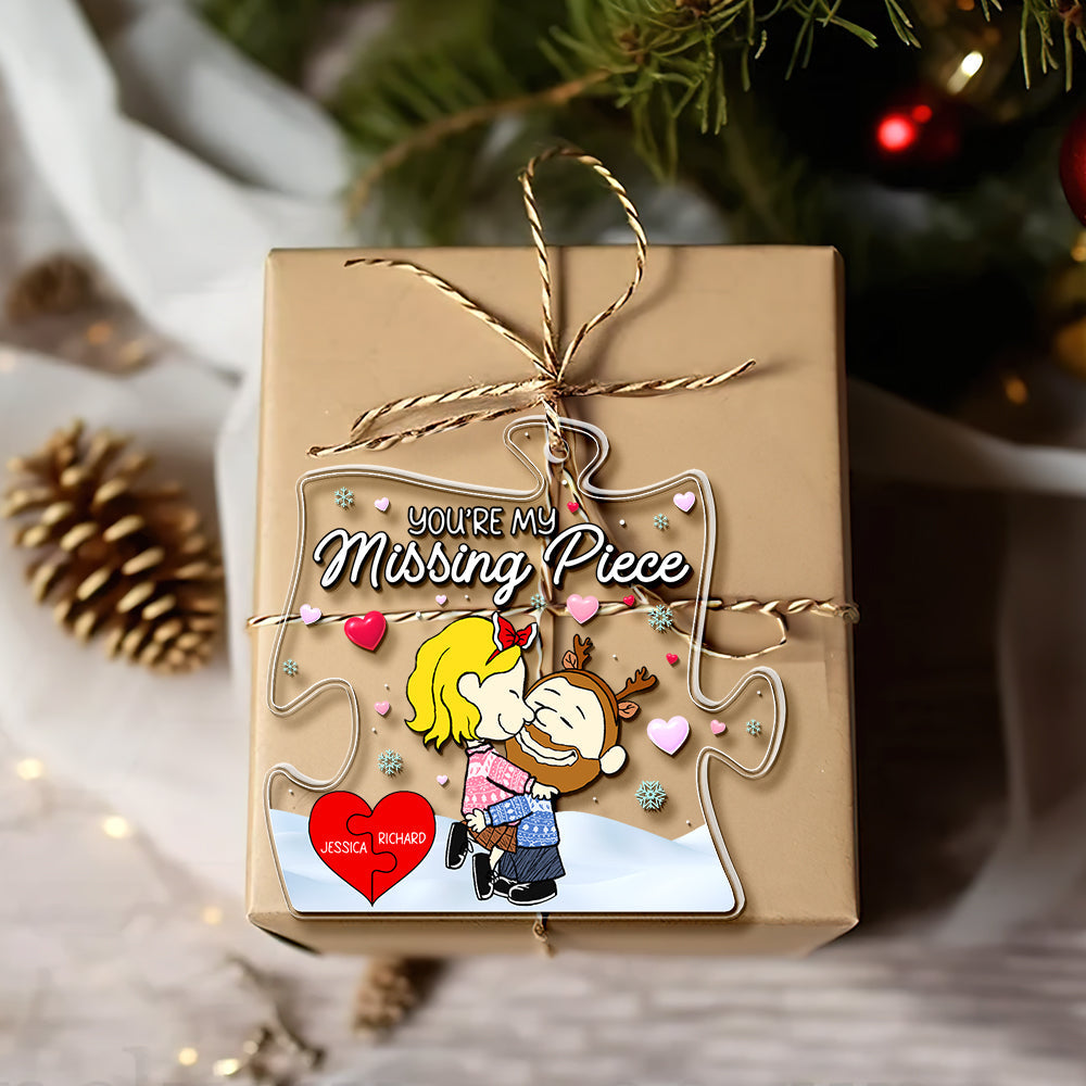 Personalized Christmas Ornament for Couples - Missing Piece Puzzle