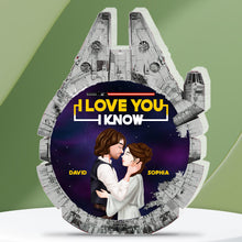 Load image into Gallery viewer, Personalized Star Wars Couple Plaque - I Love You I Know Shaped Plaques PopCulturePrints
