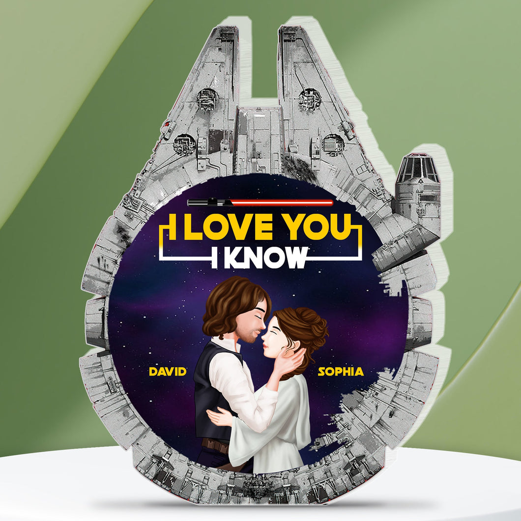 Personalized Star Wars Couple Plaque - I Love You I Know Shaped Plaques PopCulturePrints