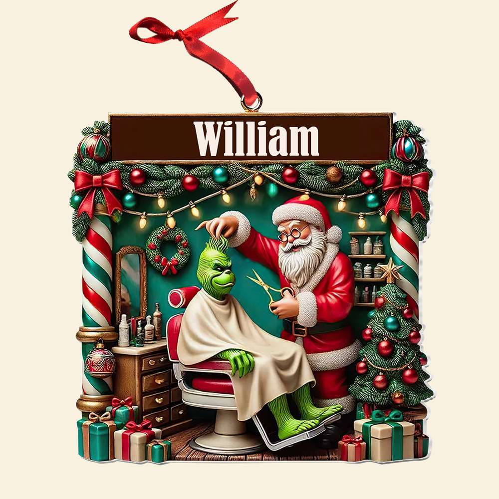 Personalized Christmas Ornament for Barber Lovers Ornament PopCulturePrints