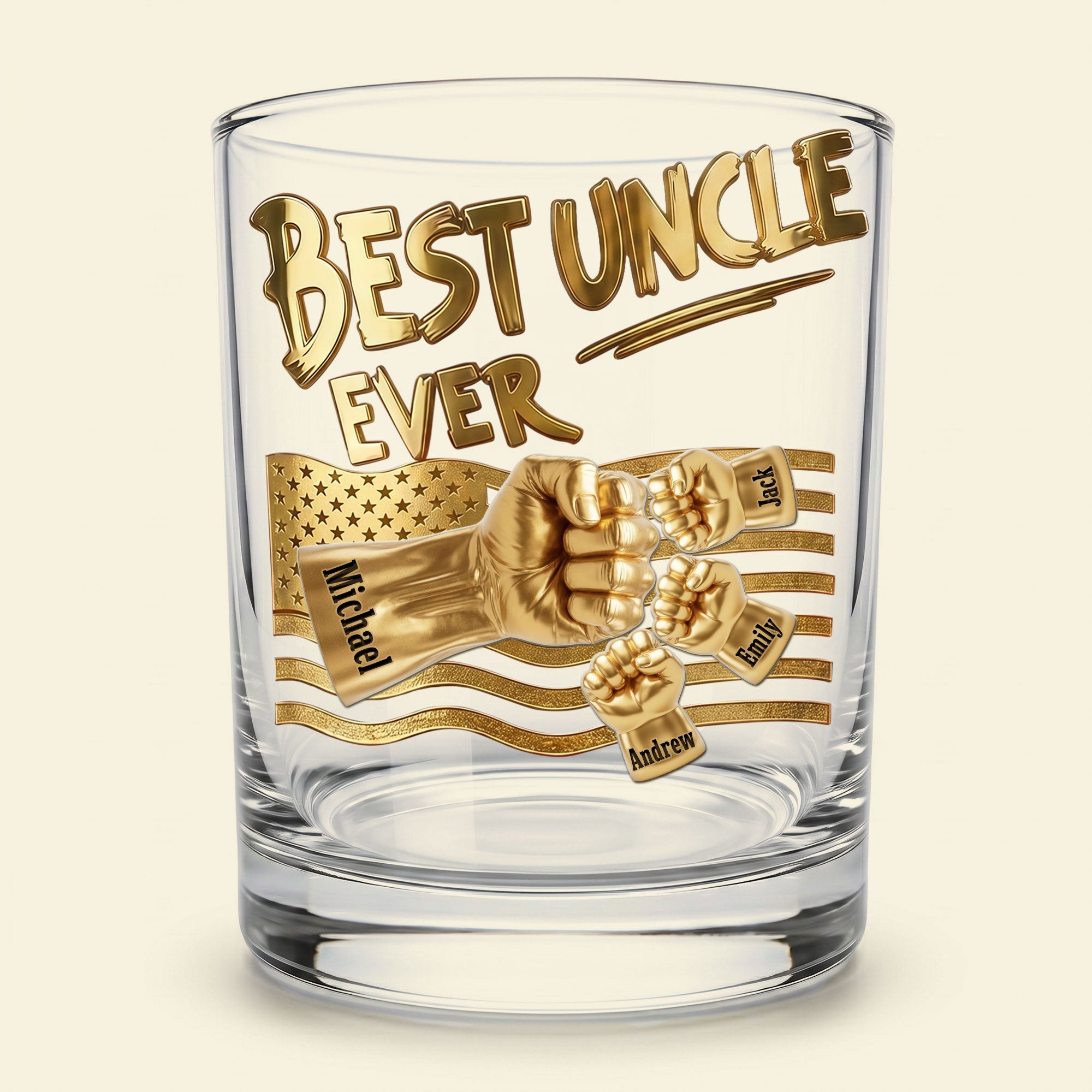 “Best Uncle Ever” - Custom Power Fist Drinking Glass for Uncles Glass PopCulturePrints