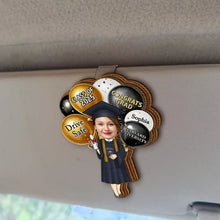 Load image into Gallery viewer, “Drive Safe &amp; Congrats Grad!” - Custom Shaped Car Visor Clip - Personalized Gift for Graduates, Moms &amp; Grandmas Car Visor Clip PopCulturePrints
