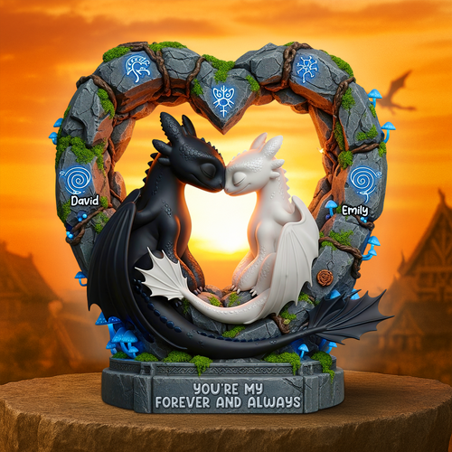 You're My Forever & Always - Personalized Couples Acrylic Plaque Shaped Plaques PopCulturePrints