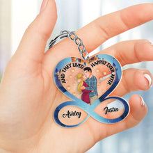 Load image into Gallery viewer, Personalized Romantic Couple Keychain - Happily Ever After Gift for Valentine&#39;s Day Gifts Keychains PopCulturePrints
