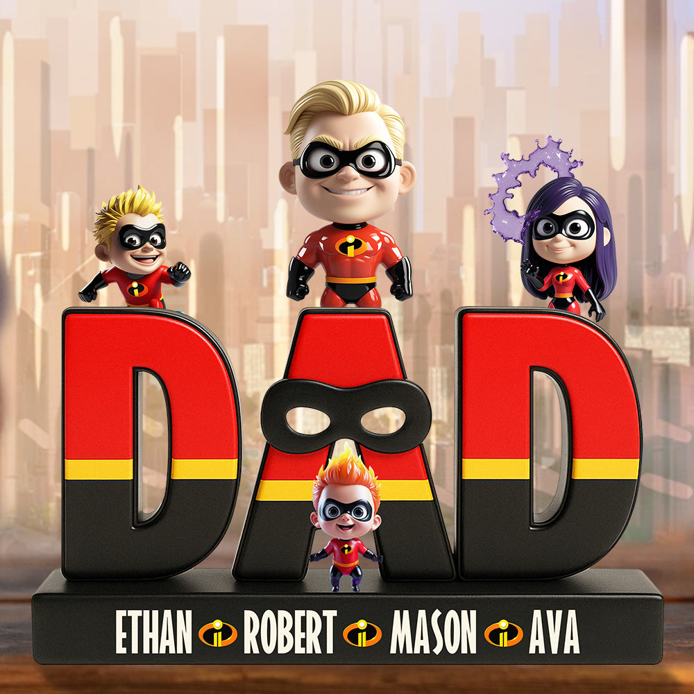 “A Super Dad Like No Other!” - Personalized Super Dad Acrylic Plaque Gifts for Dads Shaped Plaques PopCulturePrints
