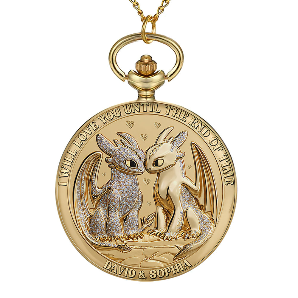 I Will Love You Until The End Of Time - Legendary Love Pocket Watch Personalized Gift for Couples Pocket Watch PopCulturePrints
