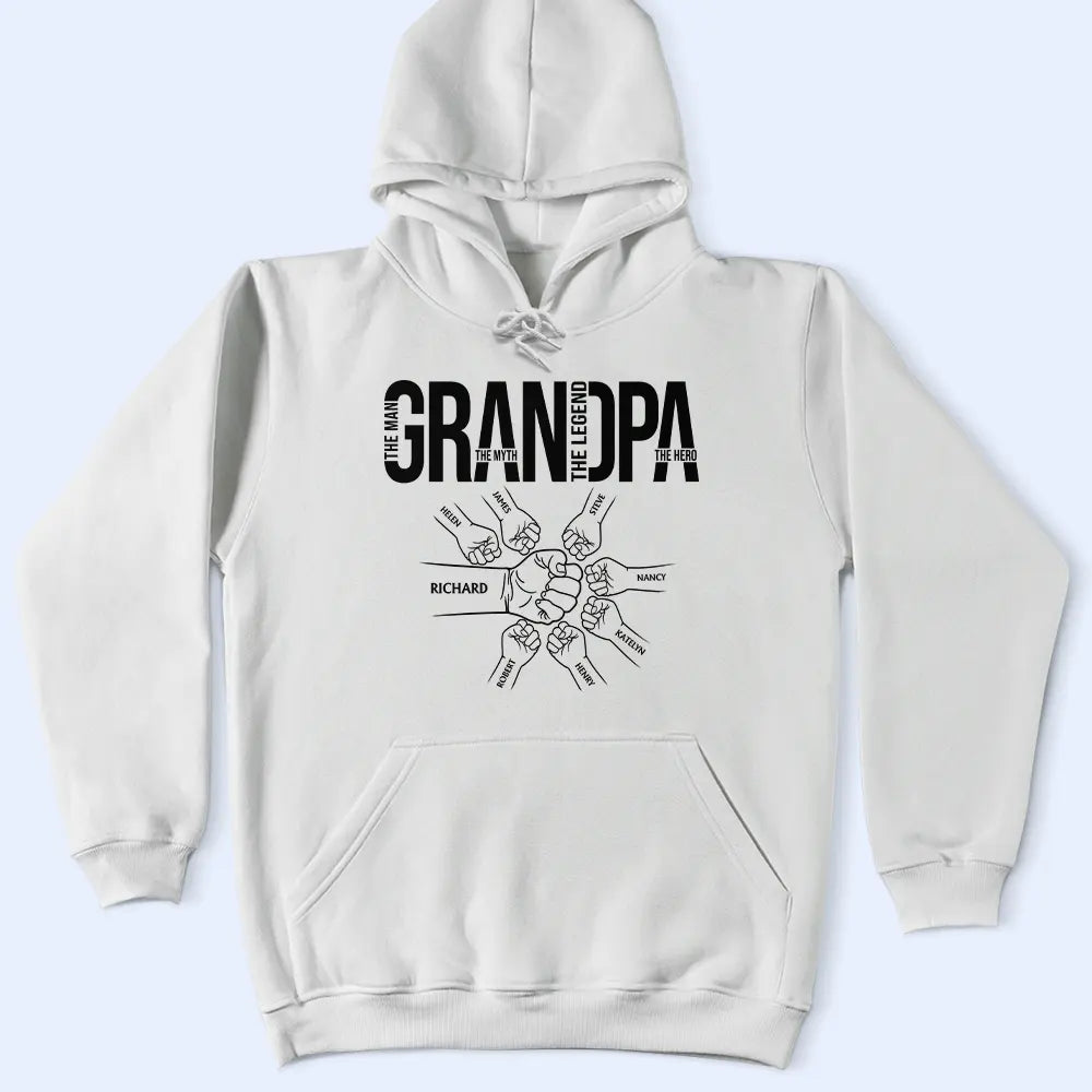 Papa: The Man, The Myth, The Legend, The Hero - Personalized T-Shirt for Dad T-shirt PopCulturePrints