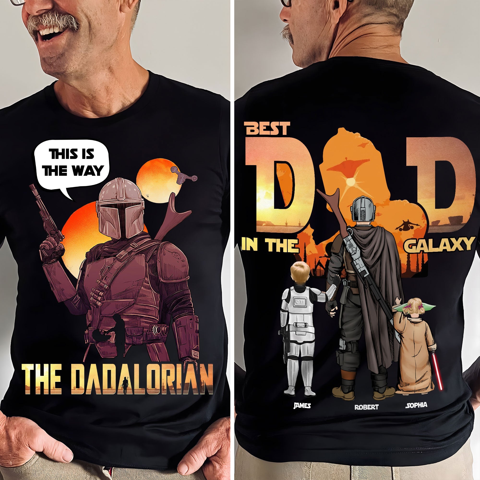 “This is the Way” - Galaxy Dad Shirt - Personalized Gifts for Dad, Grandpa & More! Shirts PopCulturePrints
