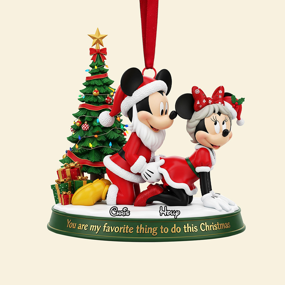You Are My Favorite Thing to Do This Christmas - Naughty Claus Couple Ornament - Personalized Gift for Couples, Friends, and Christmas Lovers Ornament PopCulturePrints