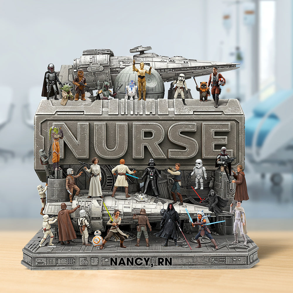 "Best Nurse In The Galaxy" - Personalized Acrylic Plaque for Nurses Shaped Plaques PopCulturePrints