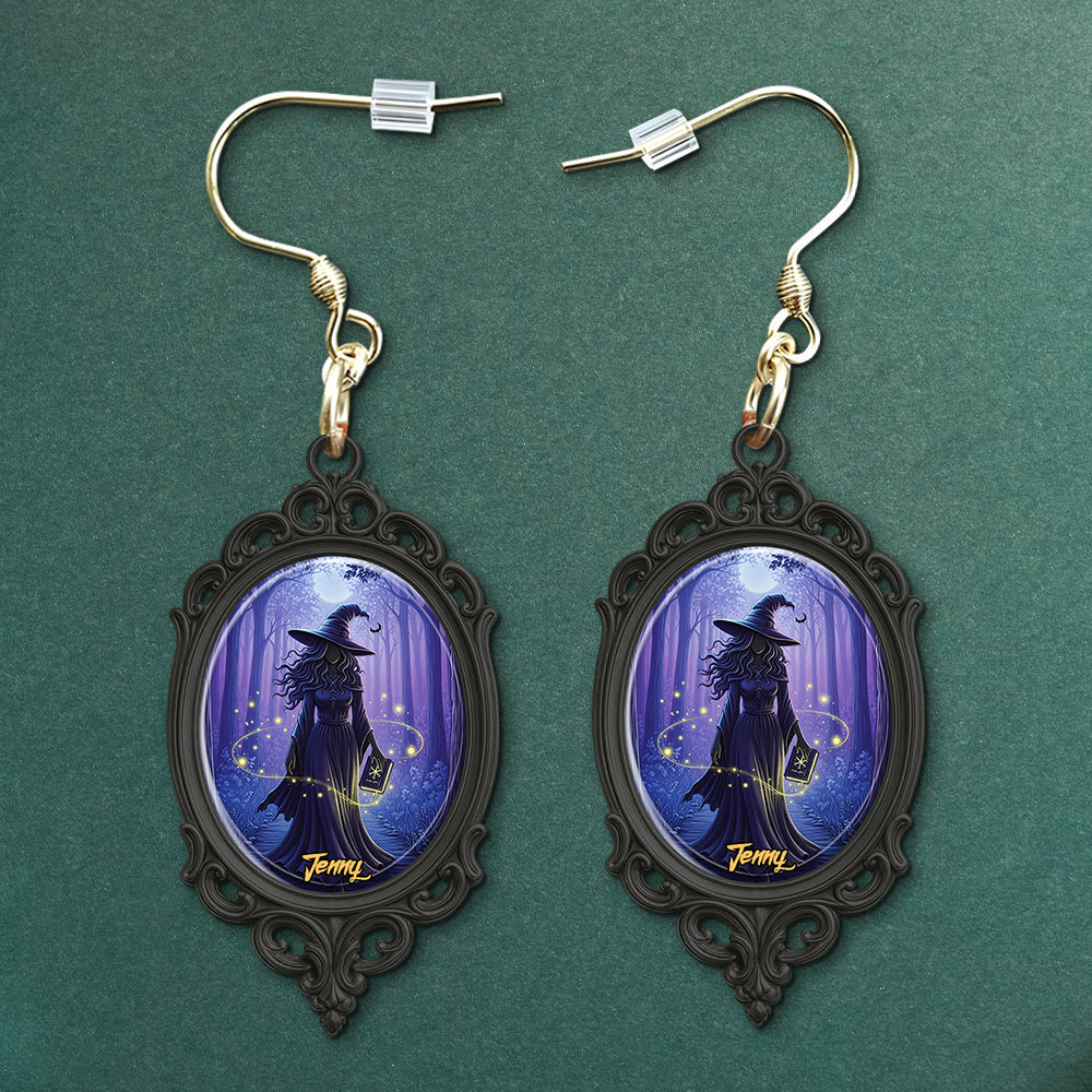 Embrace Your Inner Magic - Mystic Witch Moon Earrings - Personalized Gifts for Witch Lovers Earrings PopCulturePrints