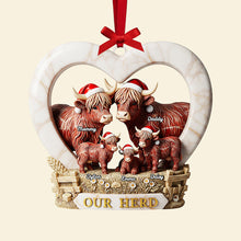Load image into Gallery viewer, Our Herd: A Heartwarming Family Keepsake - Personalized Highland Cow Ornament Ornament PopCulturePrints
