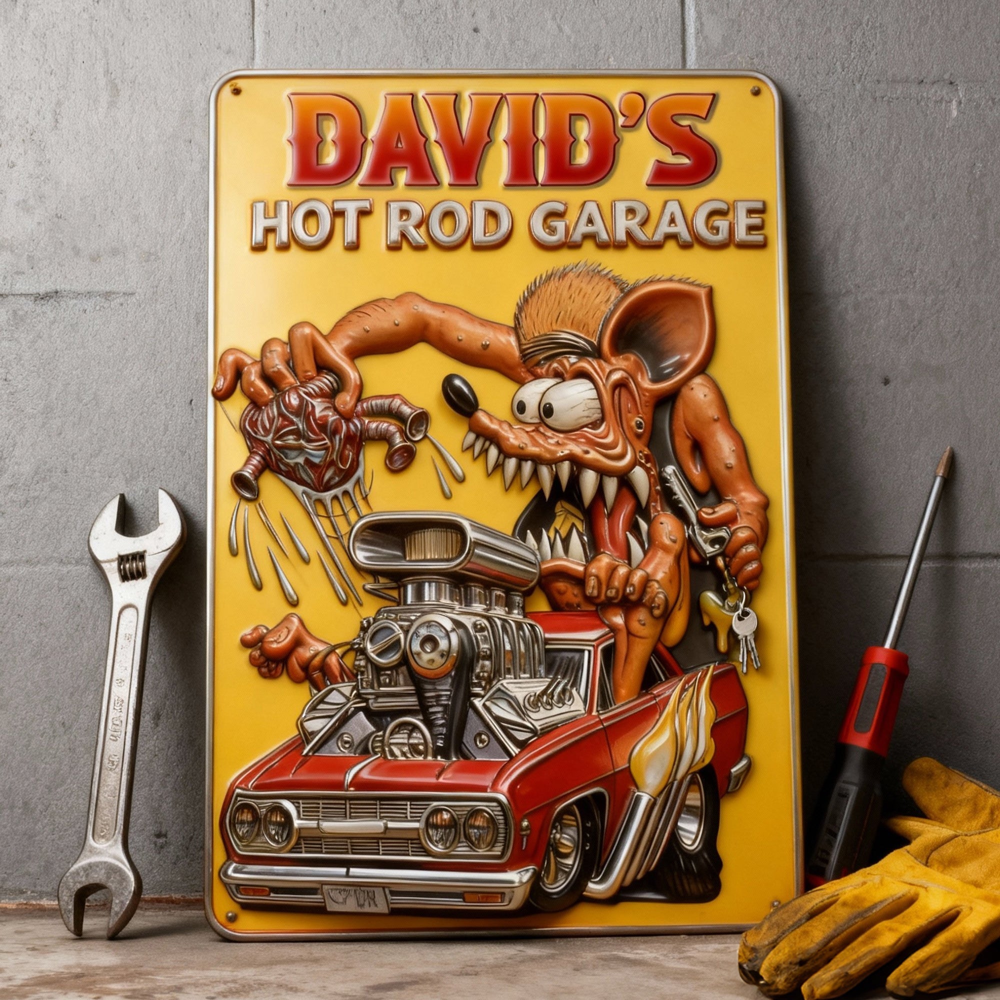 “Unleash Your Passion for Hot Rods!” - Custom Metal Sign for Hot Rod Lovers Metal Signs PopCulturePrints