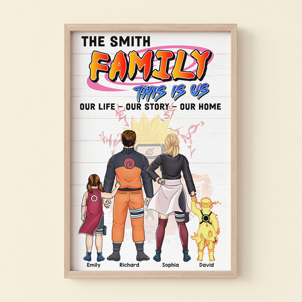 Personalized Naruto-Themed Family Canvas Print Poster & Canvas PopCulturePrints