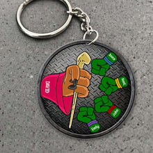 Load image into Gallery viewer, Custom Dad Keychain - Fist Bump Design Keychains PopCulturePrints
