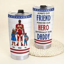 Load image into Gallery viewer, Personalized Superhero Dad Tumbler - Best Dad Ever Gift Tumbler Cup PopCulturePrints
