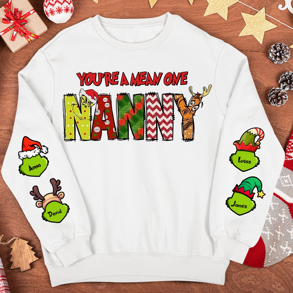 Personalized Christmas Nanny Shirt - Fun & Festive Gift AOP Products PopCulturePrints