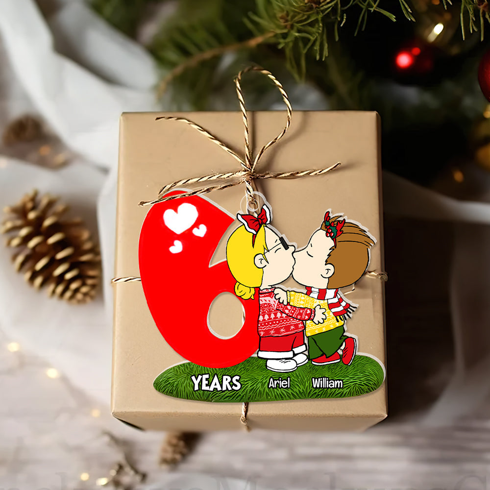 Custom Anniversary Acrylic Ornament for Couples