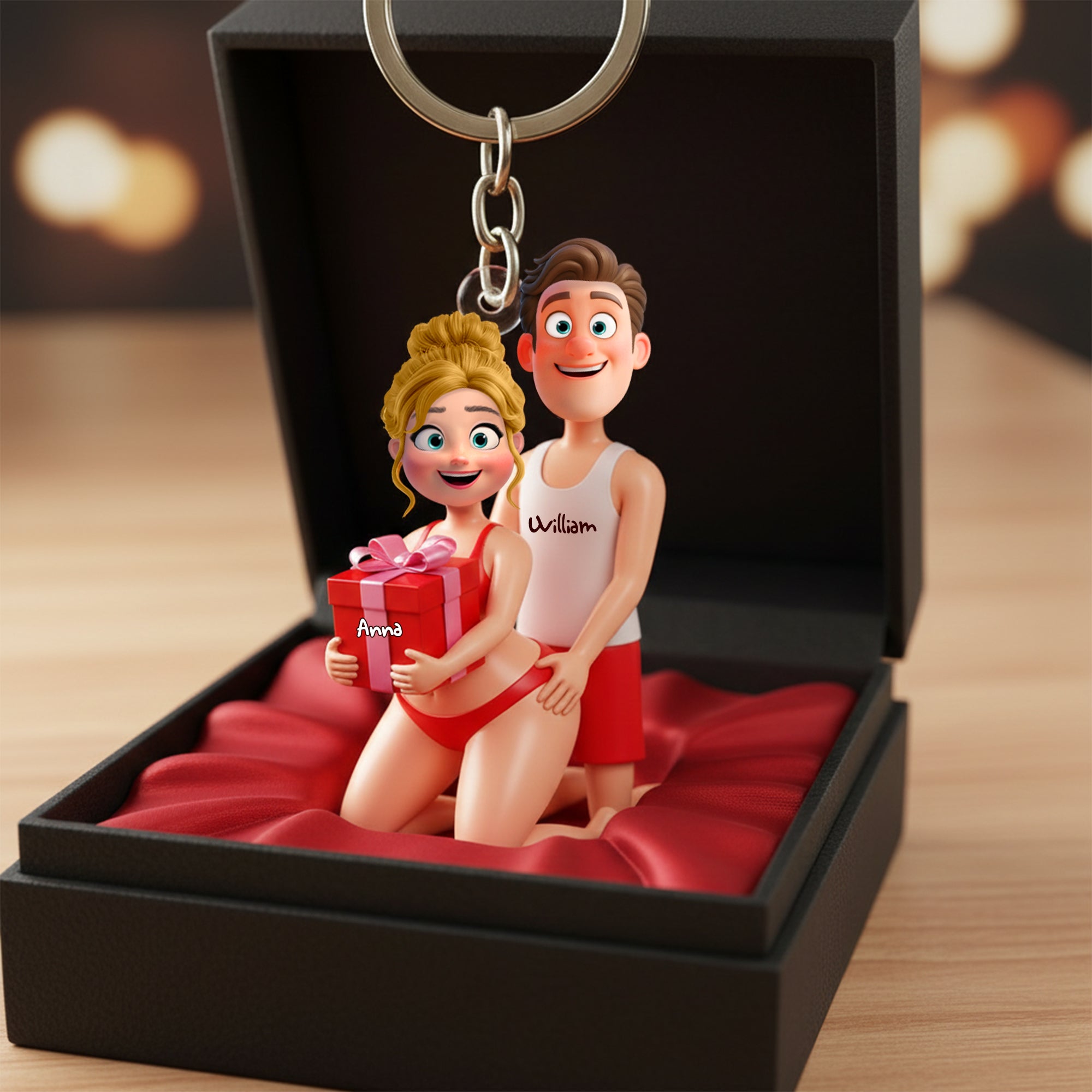 Playful Couple Acrylic Keychain - A personalized gift for relationships Keychains PopCulturePrints