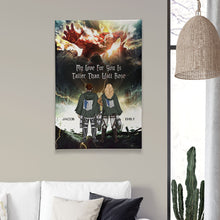 Load image into Gallery viewer, Personalized Canvas Print - My Love for You is Taller Than Wall Rose Poster &amp; Canvas PopCulturePrints
