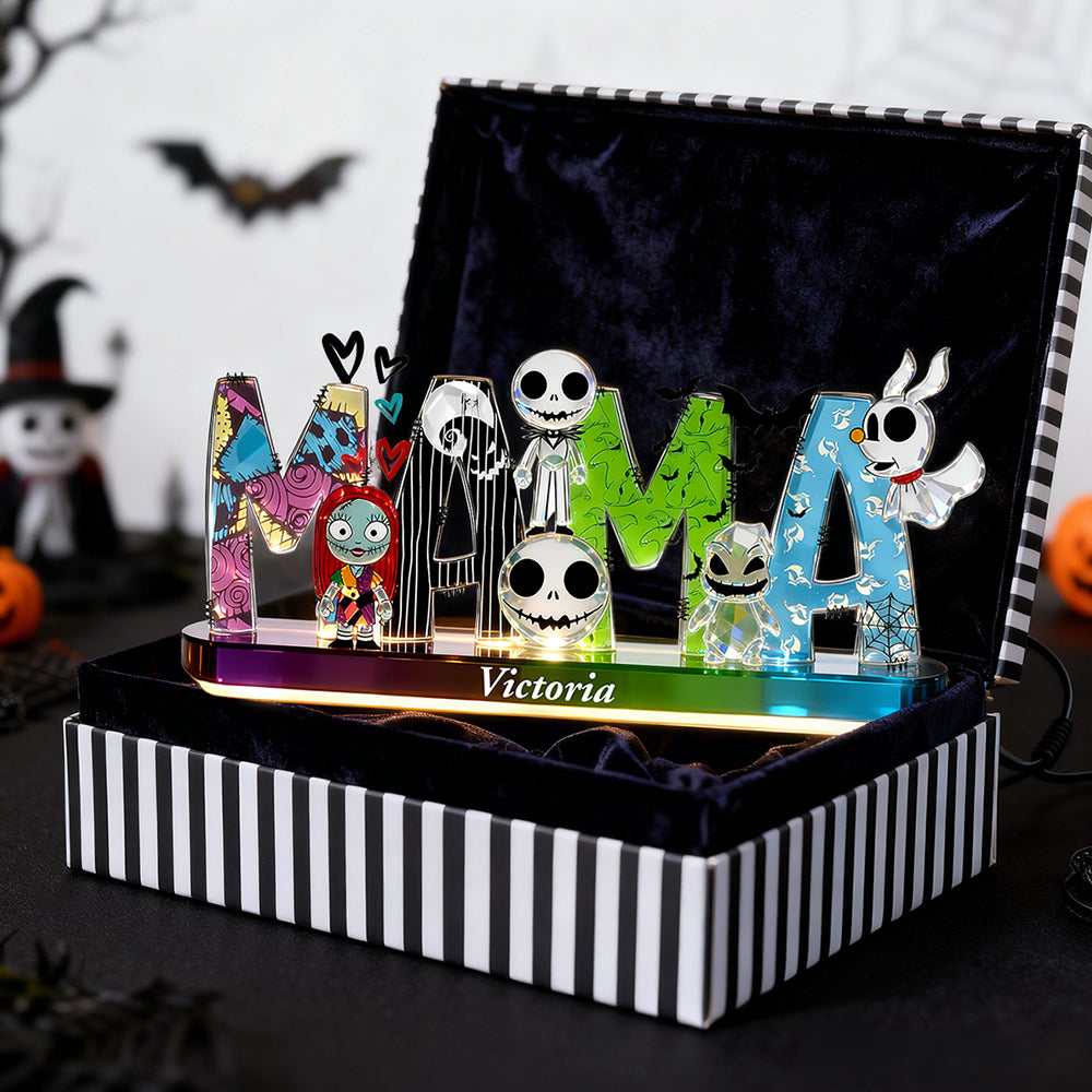 Embrace the Spooky Charm: Spooky Mama Acrylic Light Box - Personalized Gift for Mom, Grandma & More! Light Box PopCulturePrints