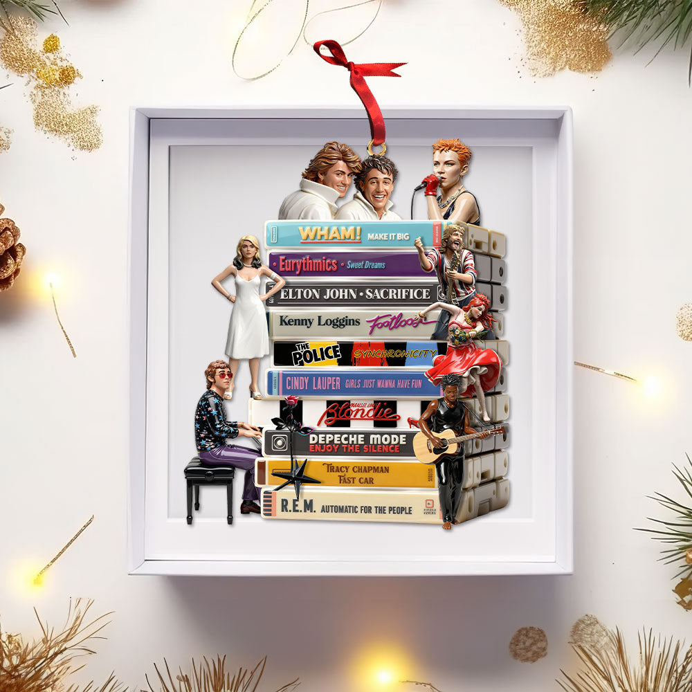 "Celebrate Your Favorites!" - New Wave Geek Acrylic Ornament - Personalized Gift for Gen X and Gen Y Ornament PopCulturePrints