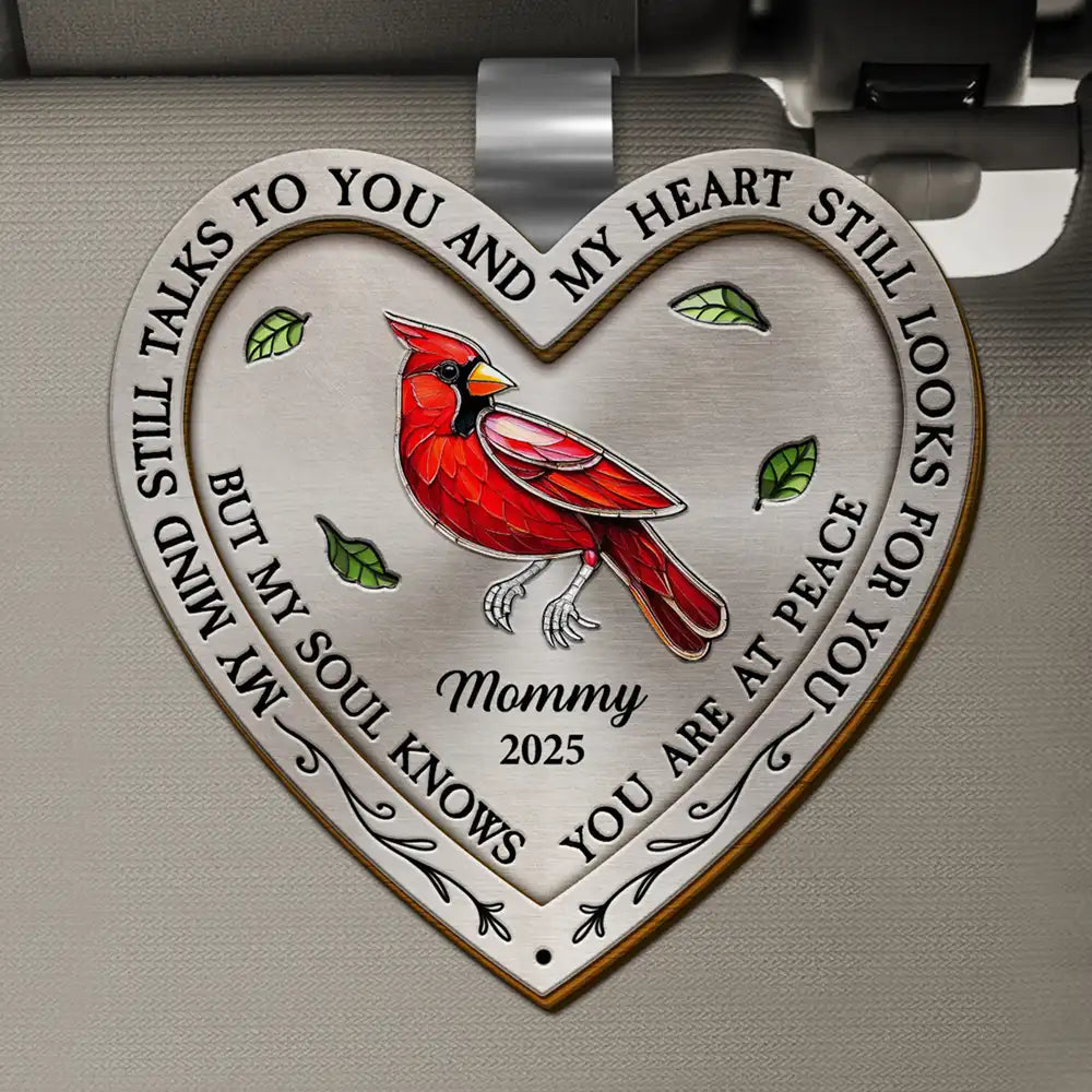 My Heart Still Talks To You - Personalized Heart Shaped Car Visor Clip Car Visor Clip PopCulturePrints