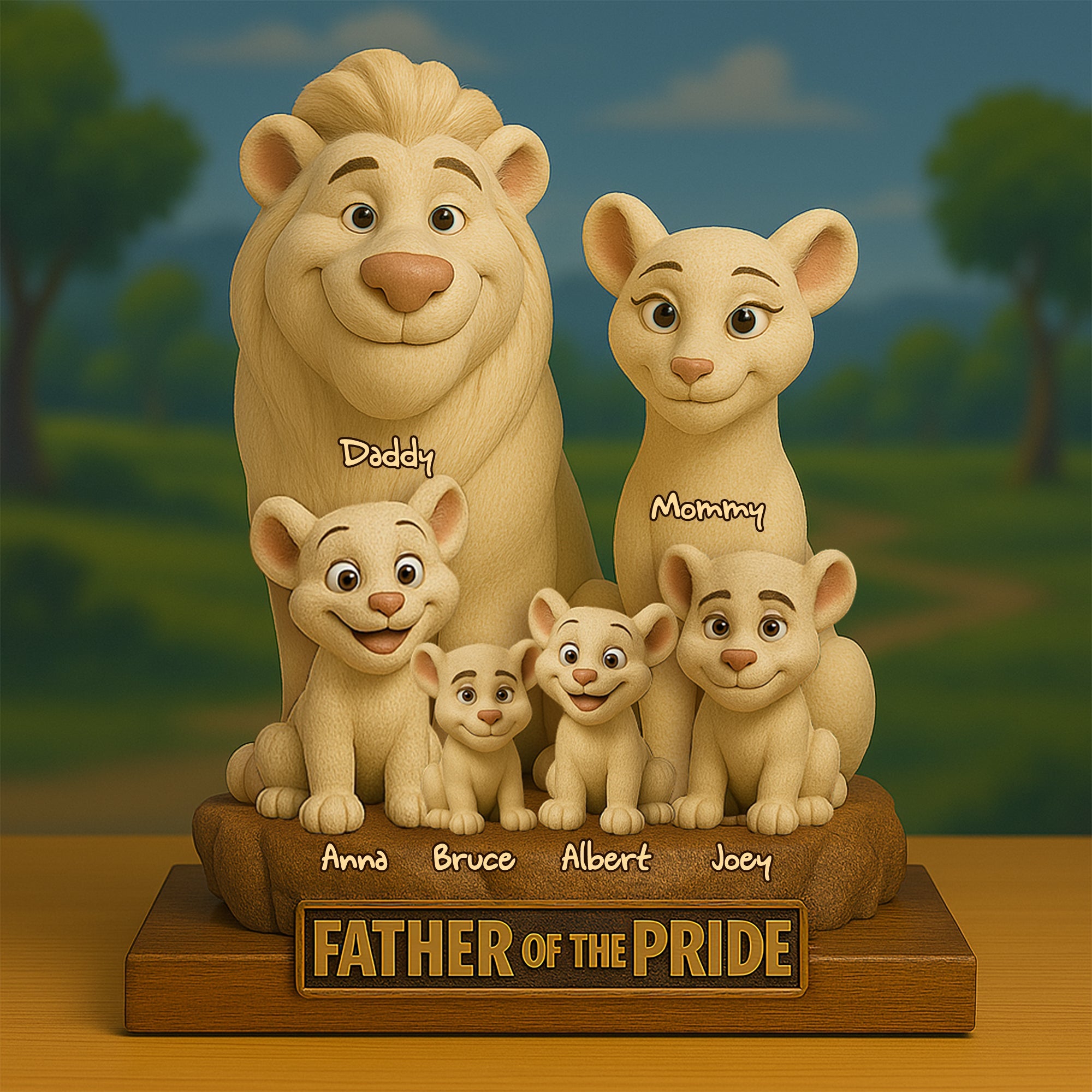 Roaring Family Together - Personalized Acrylic Plaque for Family Shaped Plaques PopCulturePrints