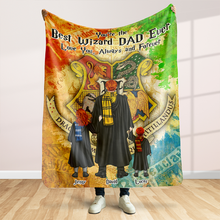 Load image into Gallery viewer, Personalized Best Wizard Dad Throw Blanket
