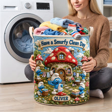 Load image into Gallery viewer, Blue Forest Friends Quilted Laundry Basket - Personalized Gifts 05hadh090726 Laundry Basket PopCulturePrints
