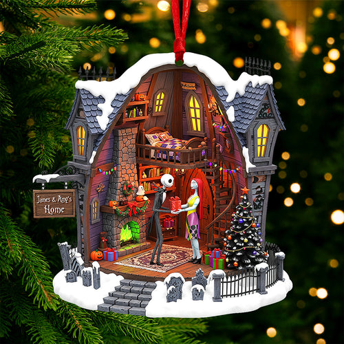 Spooky Love Christmas Ornament – Customizable Gift for Couples Ornament PopCulturePrints