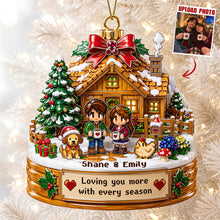 Load image into Gallery viewer, Loving You More with Every Season - Custom Photo Acrylic Ornament for Couples
