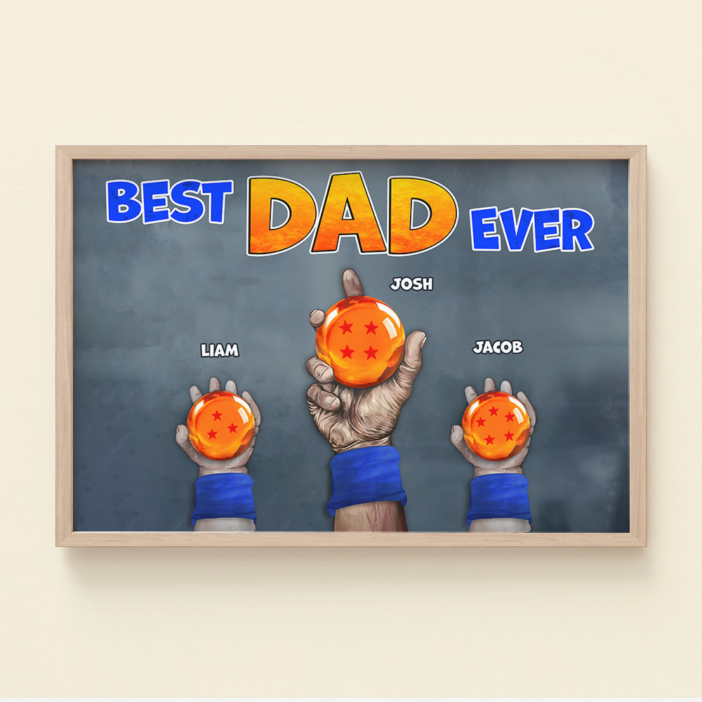 Personalized Best Dad Ever Dragon Ball Canvas Print Poster & Canvas PopCulturePrints