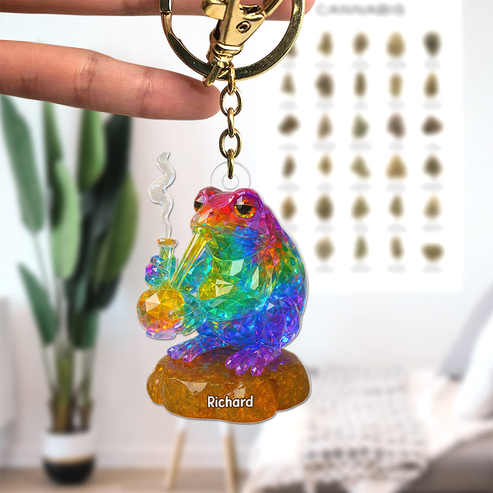 “Get High on Life” - LGBTQ+ Toker Frog Keychain - Personalized Gifts for Weed Lovers Keychains PopCulturePrints