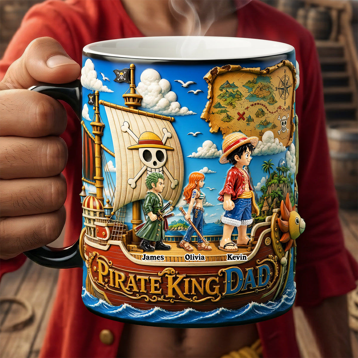 “Adventure Awaits with Every Sip!” - Personalized Daddy Adventure Crew Magic Coffee Mug - Gift for Dads, Grandpas, and More Coffee Mug PopCulturePrints