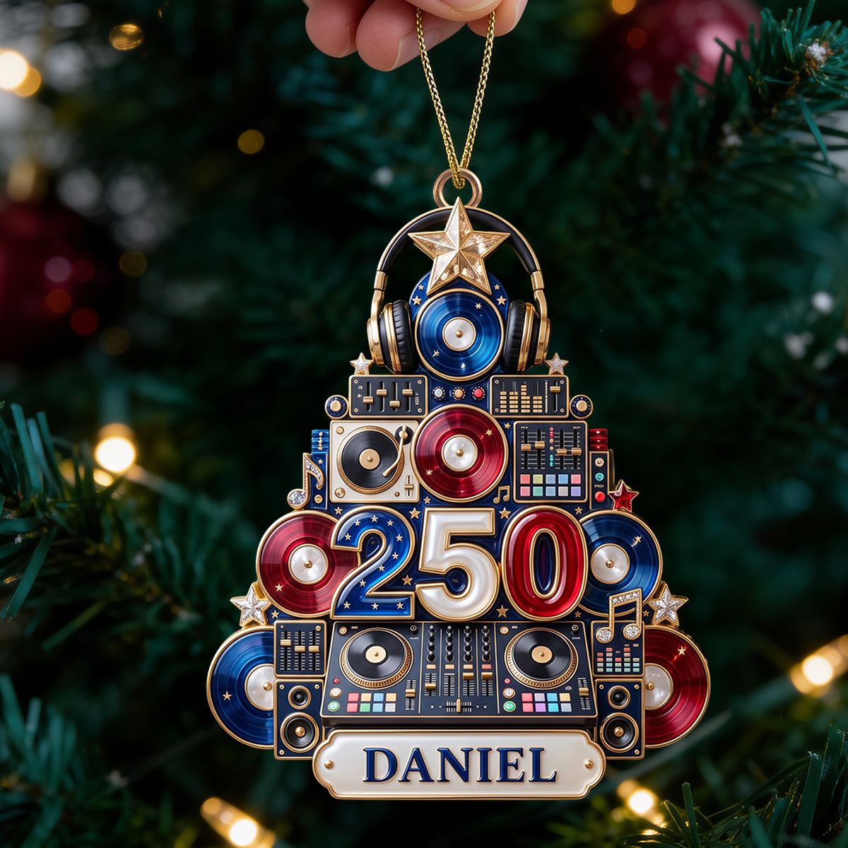 Celebrate the Beat - DJ Holiday Christmas Ornament - Personalized Gifts