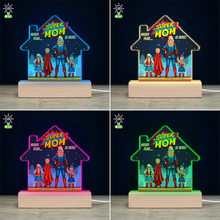 Load image into Gallery viewer, Super Mom Personalized 3D LED Light - Custom Christmas Gift for Kids
