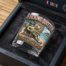 Load image into Gallery viewer, "Oops I Mean Happy Retirement" - Personalized Round Glass - Unique Gift for Veterans, Friends, and Family Glass PopCulturePrints
