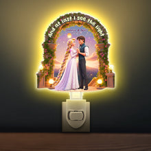 Load image into Gallery viewer, And at last I see the light - Fairy Tale Love Acrylic Night Light, Personalized Gift for Couples Night Light PopCulturePrints
