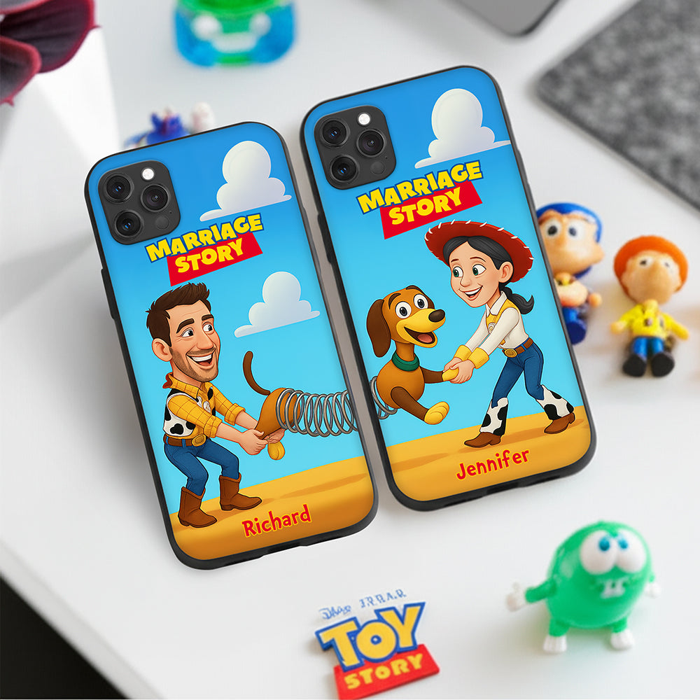 "Cherish Your Love Story!" - Personalized Cartoon Couple Phone Case - Custom Gifts for Couples Phone Case PopCulturePrints