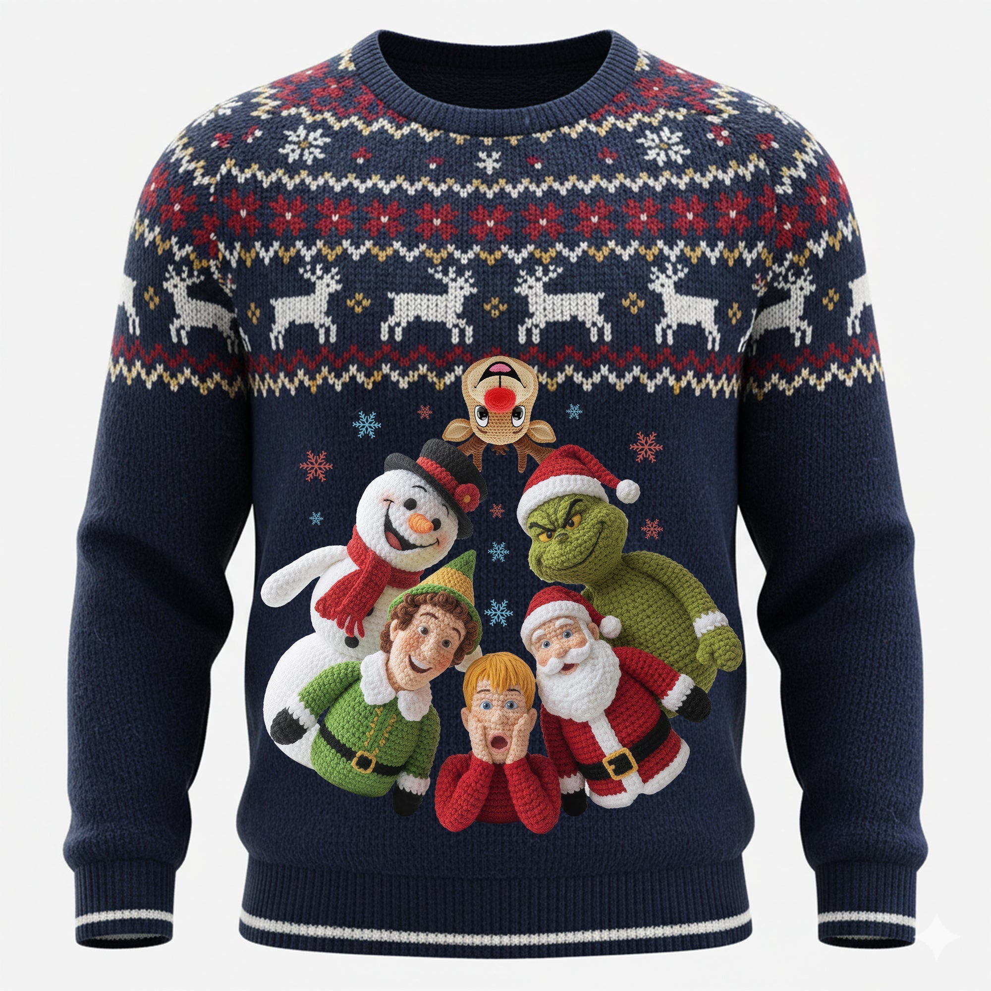 “Bring Holiday Cheer with a Smile!” - Funny Holiday Ugly Sweater - Personalized Christmas Gift for Friends and Family AOP Products PopCulturePrints