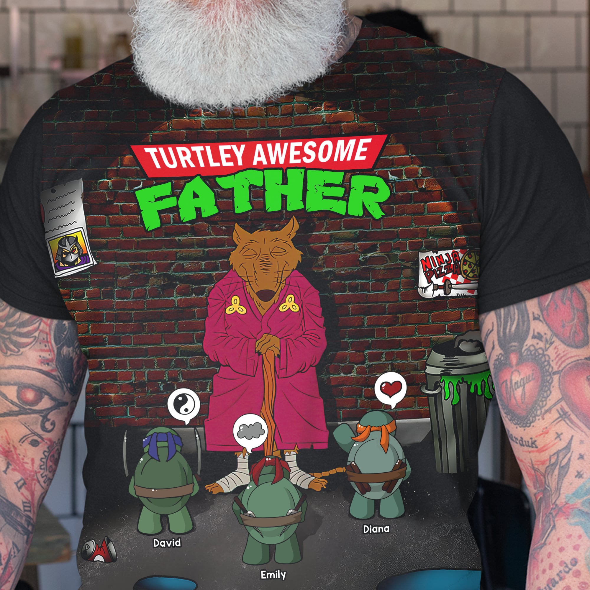 Turtley Awesome Personalized Dad Shirt