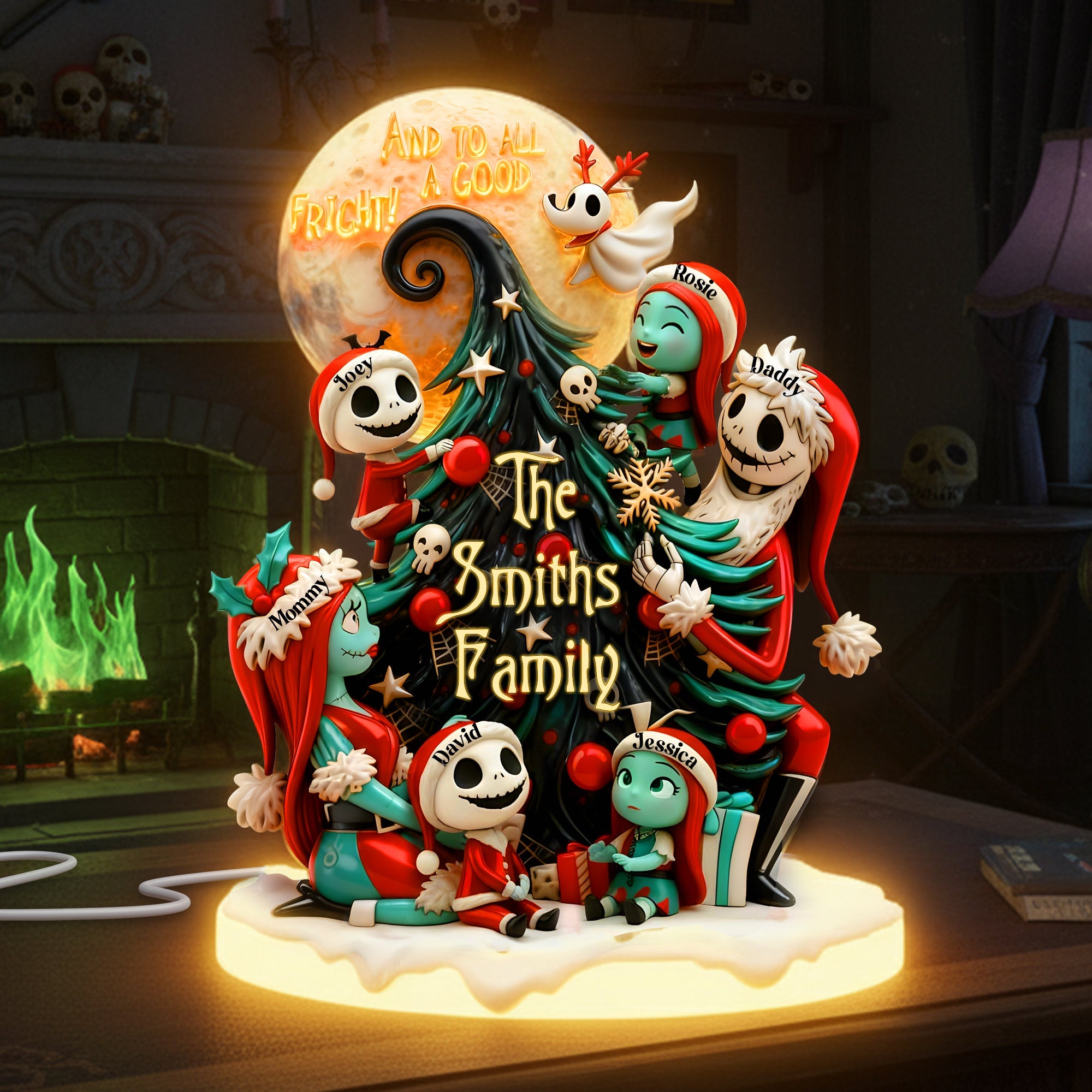 “And to all a Good Fright!” - Good Fright Christmas Night Light Box - Personalized Gift for Family and Friends Light Box PopCulturePrints