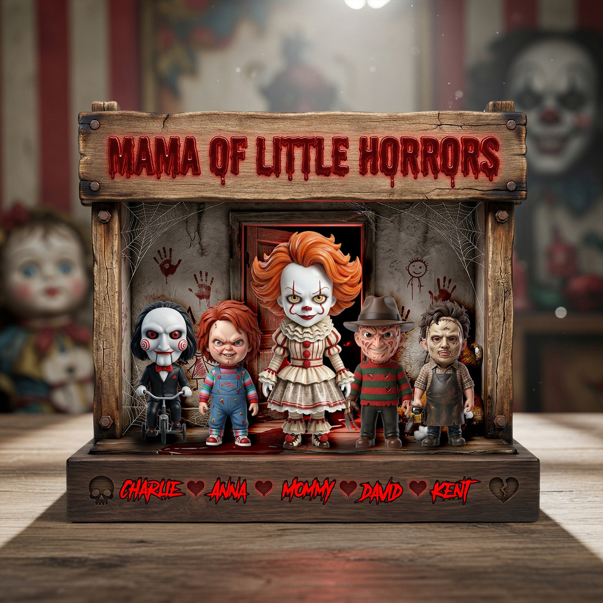 Embrace the Spooky with ‘Mama of Little Horrors’ - Personalized Acrylic Plaque for Moms & Grandmas Shaped Plaques PopCulturePrints
