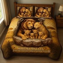 Load image into Gallery viewer, Family is Where Life Begins - Personalized Lion Family Quilt Bed Set Blanket PopCulturePrints
