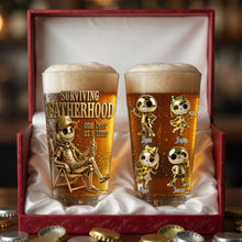 Load image into Gallery viewer, Surviving Fatherhood: One Beer at a Time - Personalized Spooky Dad and Kids Beer Glass Beer Glasses PopCulturePrints
