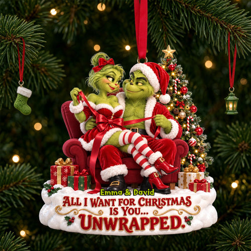 Mischievous Christmas Couple Acrylic Ornament - Personalized Holiday Gift for Couples Ornament PopCulturePrints
