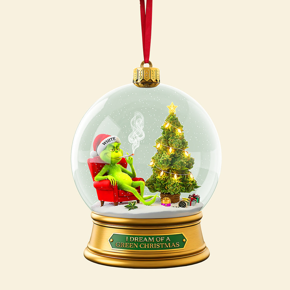 I Dream of a Green Christmas - Personalized Chill Monster Ornament for Herb Lovers Ornament PopCulturePrints